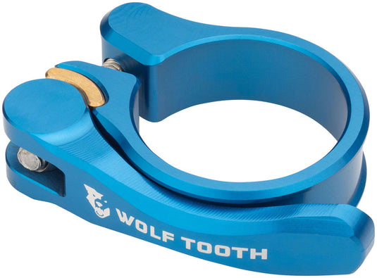 Wolf Tooth Components 28.6mm Aluminum Quick Release Seatpost Clamp - Low-Profile Ergonomic Lever, CNC Machined, Suitable for Carbon, Steel & Titanium Frames