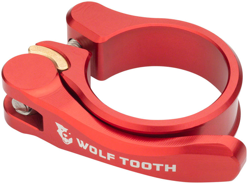 Load image into Gallery viewer, Wolf Tooth 28.6mm Aluminum Quick Release Seatpost Clamp - CNC Machined, Ergonomic, Lightweight, Red
