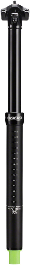 SDG Tellis Internal Routed, Adjustable Dropper Seatpost - 34.9mm, 150mm, Black