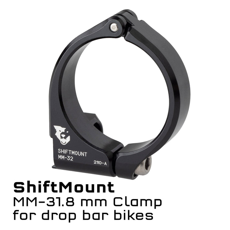 Load image into Gallery viewer, Wolf Tooth ShiftMount Clamp for I-spec EV Shifters - 22.2mm Aluminum Handlebar Adapter for SRAM &amp; Shimano MTB, Compatible with SRAM &amp; Shimano Brake &amp; Shifter Integration, 6061-T6 Lightweight, DA-Based Clamps for Clean, Secure Mounting
