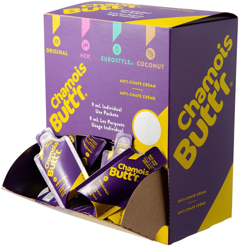 Load image into Gallery viewer, Chamois Butt&#39;r Original: 0.3oz Packet, POP Box of 75 Prevents Chafing Non-Greasy
