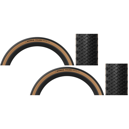 Michelin Power Gravel Tubeless Folding Tires 700x47 Tan, Reinforced Ca – 365 Cycles