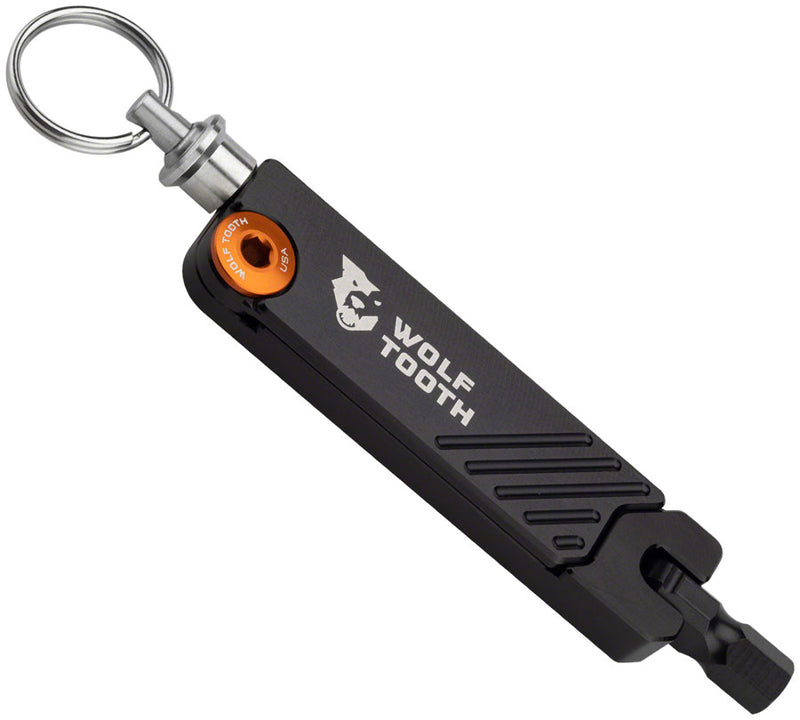 Load image into Gallery viewer, Wolf Tooth 6-Bit Hex Wrench Multi-Tool with Keyring - Black
