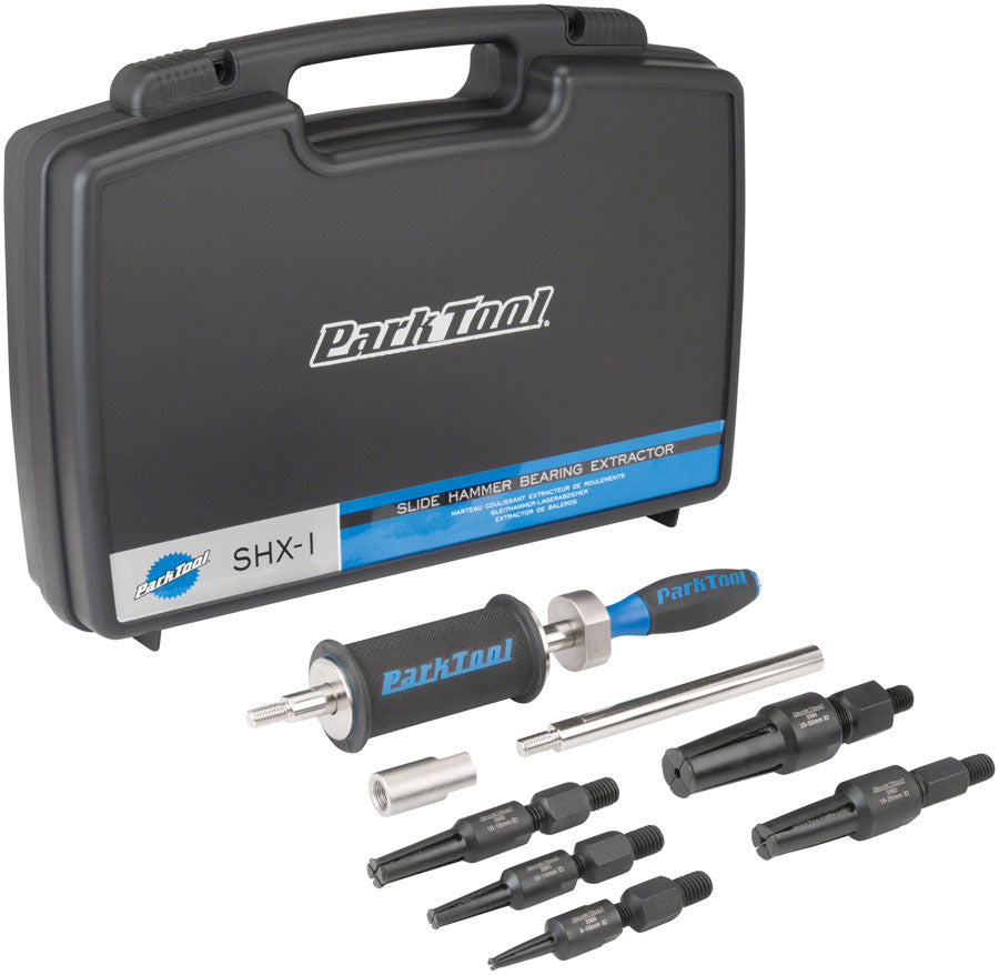 Park Tool SHX-1 Slide Hammer Extractor Organized In A Convenient Storage Case