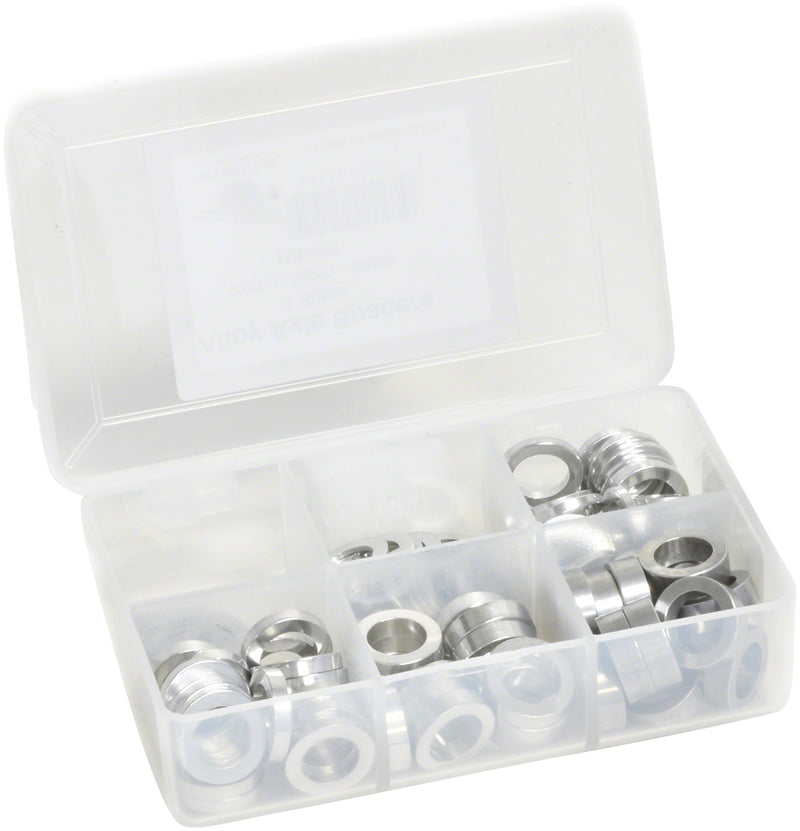 Load image into Gallery viewer, Wheels Manufacturing Kit of six assorted sizes .5 to 5mm 125 Spacers Storage Box
