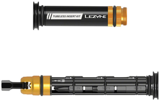 Lezyne Dual Insert Kit Bar-End Mount Multi Tool with Tubeless Plug, Large, Black