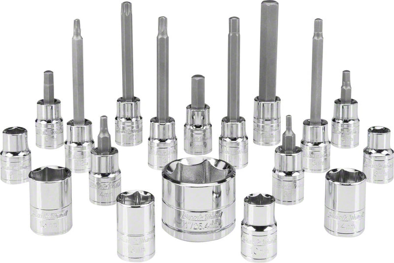 Load image into Gallery viewer, Bike Maintenance Tools Bundle: Precision Torque Wrench &amp; 18-Pc Socket &amp; Bit Set for Efficient Bicycle Repairs
