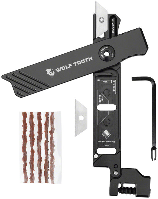 Wolf Tooth 8-Bit 3 Function Chainbreaker/Knife Bicycle Multitool, Black