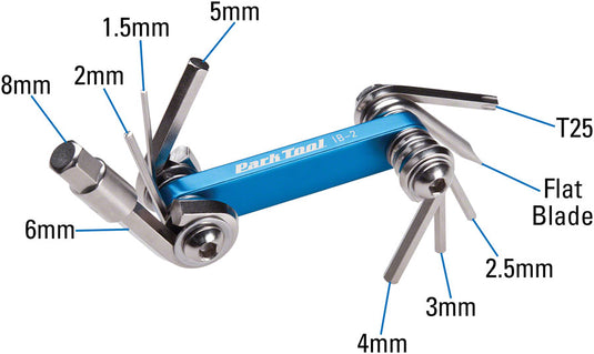 Park Tool IB-2 I-Beam Mini Folding Multi-Tool 10-Tool Lightweight Bike Bicycle