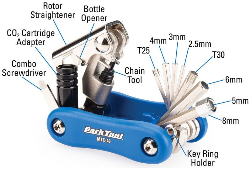 Load image into Gallery viewer, Park MTC-40 Composite Multi-Function Tool Bicycle Multitool Portable Bike Tools
