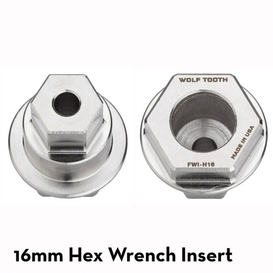 Wolf Tooth Pack Wrench Insert 16mm Hex Nickel Plated 4140 Chromoly Steel