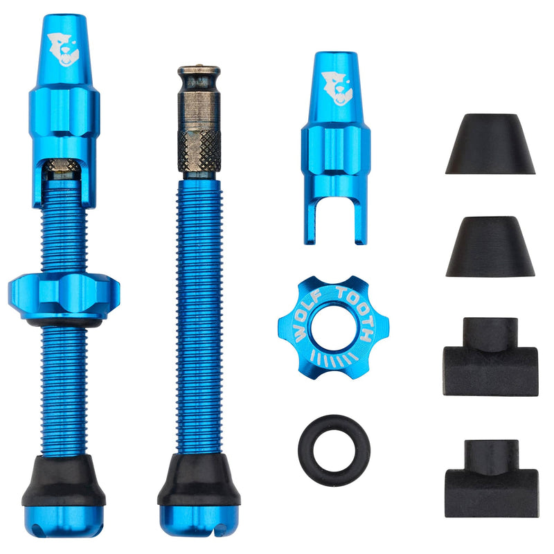 Load image into Gallery viewer, Wolf Tooth Components Tubeless Valve Stem Kit, Clik Valve, 44mm, Blue
