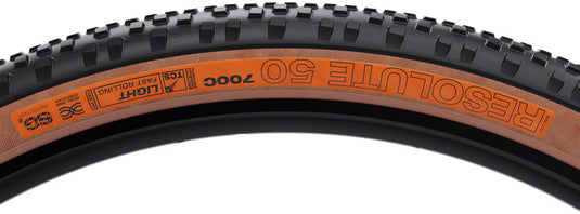 WTB Resolute Tire - 700 x 50, TCS Tubeless, Folding, Black/Tan, Light/Fast Rolling, Dual DNA, SG2