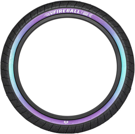 Pack of 2 Eclat Fireball Tire 20 x 2.3 Clincher Wire Purple/Teal Fade