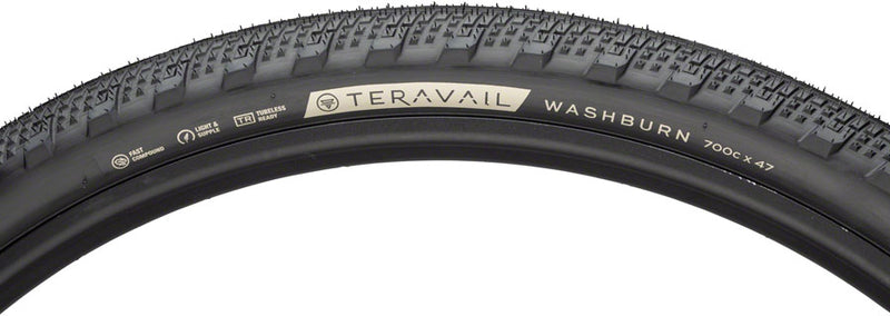 Load image into Gallery viewer, Teravail Washburn Tire 700 x 47 Tubeless Folding Black Durable Road Bike
