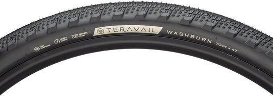 Teravail Washburn Tire 700 x 47 Tubeless Folding Black Durable Road Bike