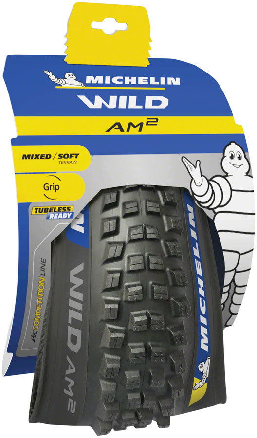 Load image into Gallery viewer, Michelin Wild AM2 Tire 29 x 2.4 Tubeless Folding blk Competition Mountain Bike
