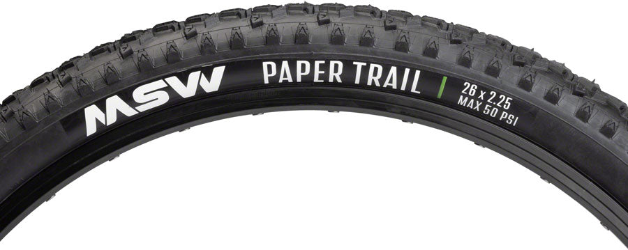 MSW Paper Trail Tire 26 x 2.25 PSI 50 TPI 33 Wirebead blk Mountain Mountain Bike