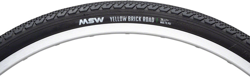 Load image into Gallery viewer, MSW Yellow Brick Road Tire 26 x 1 3/8 Clincher Wirebead Black Touring Hybrid
