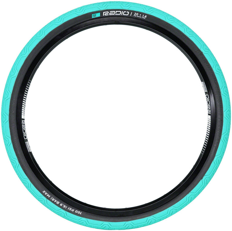 Load image into Gallery viewer, Radio Raceline Oxygen Tire 20 x 1.6 Clincher Folding Teal/Black 120 TPI
