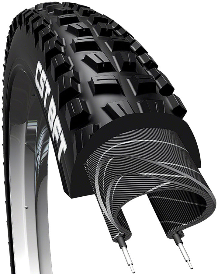 CST BFT Tire 27.5 x 2.4 TPI 60 Clincher Wire Steel blk Reflective Mountain Bike