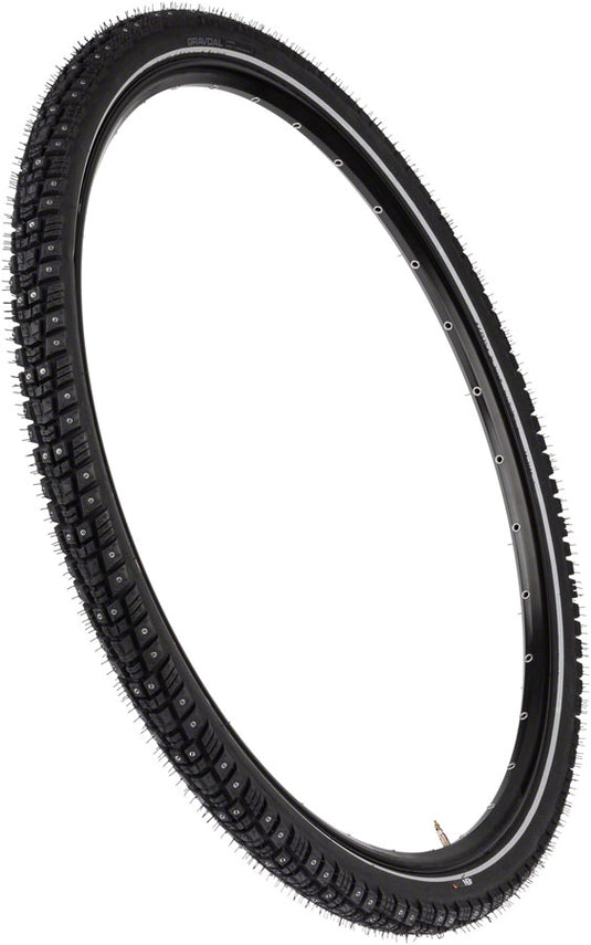 Pack of 2 45NRTH Gravdal Tire - 700 x 45, Clincher, Wire, Black, 33 TPI, 240 Carbide Steel Studs