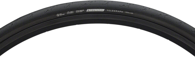 Load image into Gallery viewer, Teravail Telegraph Tire - 700 x 30, Tubeless, Folding, Black, Light and Supple
