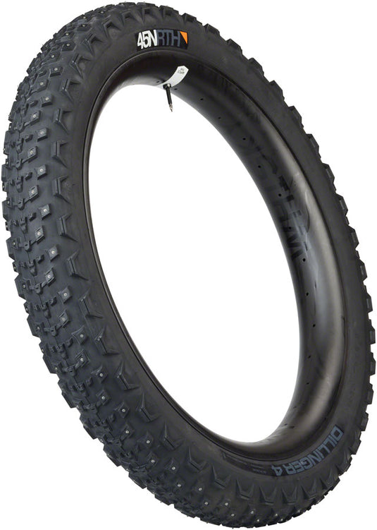 45NRTH Dillinger 4 Tire - 26 x 4.2, Tubeless, Folding, Black, 60 TPI, 168 Carbide Steel Studs