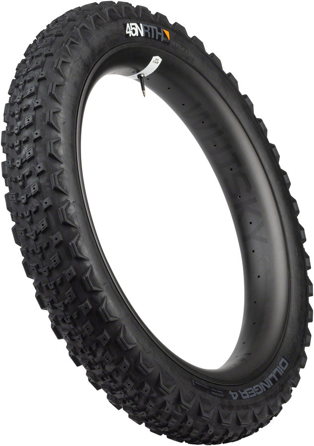 Load image into Gallery viewer, 45NRTH Dillinger 4 Tire - 26 x 4.2, Tubeless, Folding, Black, 120 TPI, Custom Studdable
