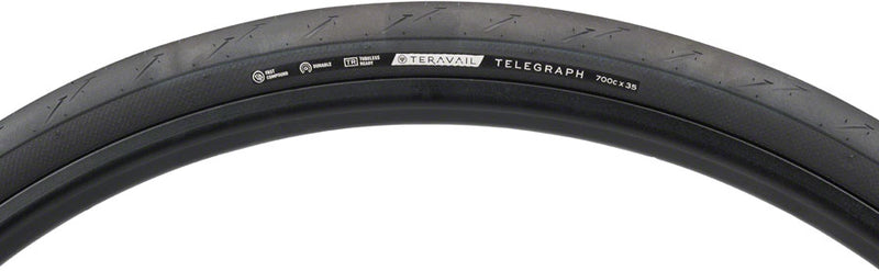 Load image into Gallery viewer, Teravail Telegraph Tire - 700 x 35, Tubeless, Folding, Black, Durable
