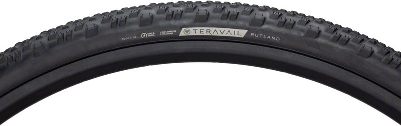 Load image into Gallery viewer, Teravail Rutland Tire 700 x 38 Tubeless Folding Black/Tan Durable Gravel
