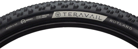 Teravail Rutland Tire 650b x 47 Tubeless Folding Black Light and Supple