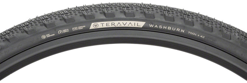 Load image into Gallery viewer, Teravail Washburn Tire 700 x 42 Tubeless Folding Black Durable Road Bike
