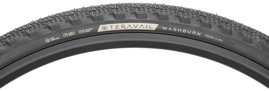 Teravail Washburn Tire 700 x 42 Tubeless Folding Black Durable Road Bike