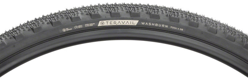 Load image into Gallery viewer, Teravail Washburn Tire 700 x 38 Tubeless Folding Black Durable Road Bike
