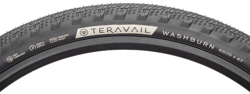 Load image into Gallery viewer, Teravail Washburn Tire 650b x 47 Tubeless Folding Black Durable Road Bike
