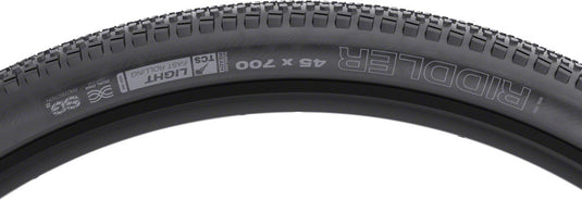 Pack of 2 WTB Riddler Tire 700 x 45 TCS Tubeless Black Light Fast Rolling