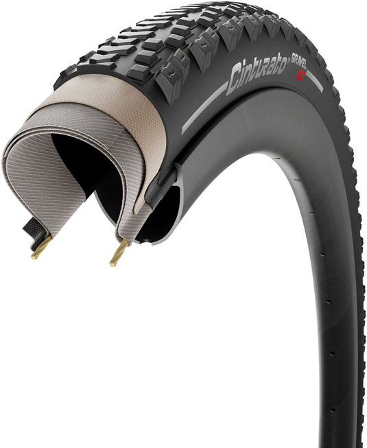 Pirelli Cinturato GRAVEL RC Gravel Tire, 700x45C, Folding, Tubeless Ready, SpeedGrip, TechWALL+, 127TPI, Black
