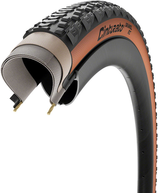 Pirelli Cinturato GRAVEL RC Gravel Tire, 700x45C, Folding, Tubeless Ready, SpeedGrip, TechWALL+, 127TPI, Tanwall
