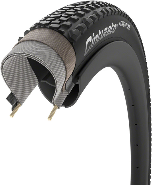 Pirelli Cinturato Adventure Tire - 700 x 50, Tubeless, Folding, Black, TechWALL+, Pro Gravel