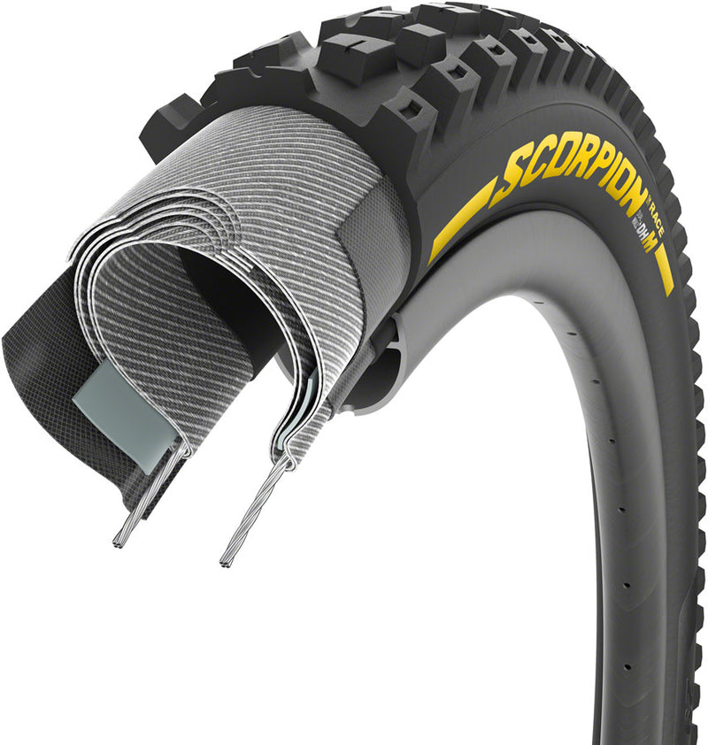 Load image into Gallery viewer, Pack of 2 Pirelli Scorpion Race DH M Tire - 29 x 2.5, Clincher, Wire, Yellow Label, DualWALL+, SmartEVO DH
