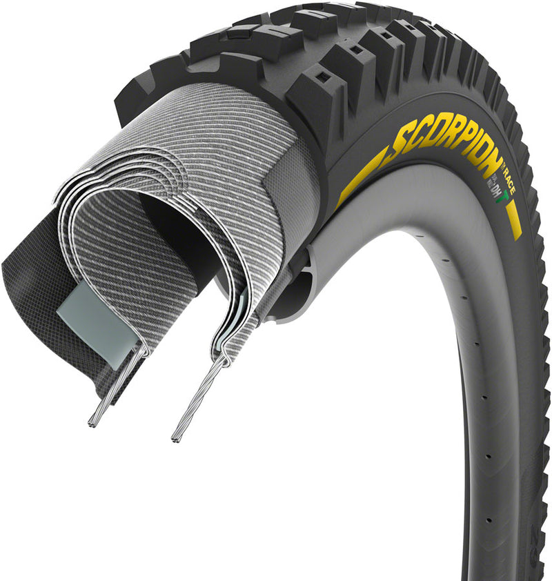 Load image into Gallery viewer, Pack of 2 Pirelli Scorpion Race DH T Tire - 29 x 2.5, Clincher, Wire, Yellow Label, DualWALL+, SmartEVO DH
