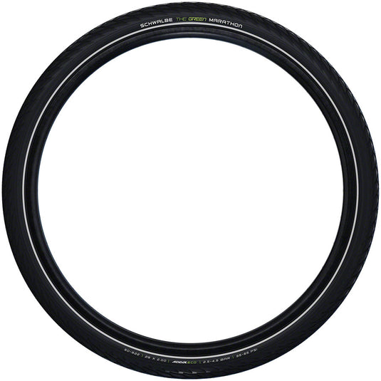 Pack of 2 Schwalbe Green Marathon Tire - 27 x 1-1/4, Clincher, Wire, Black/Reflective, Performance Line, GreenGuard, TwinSkin,