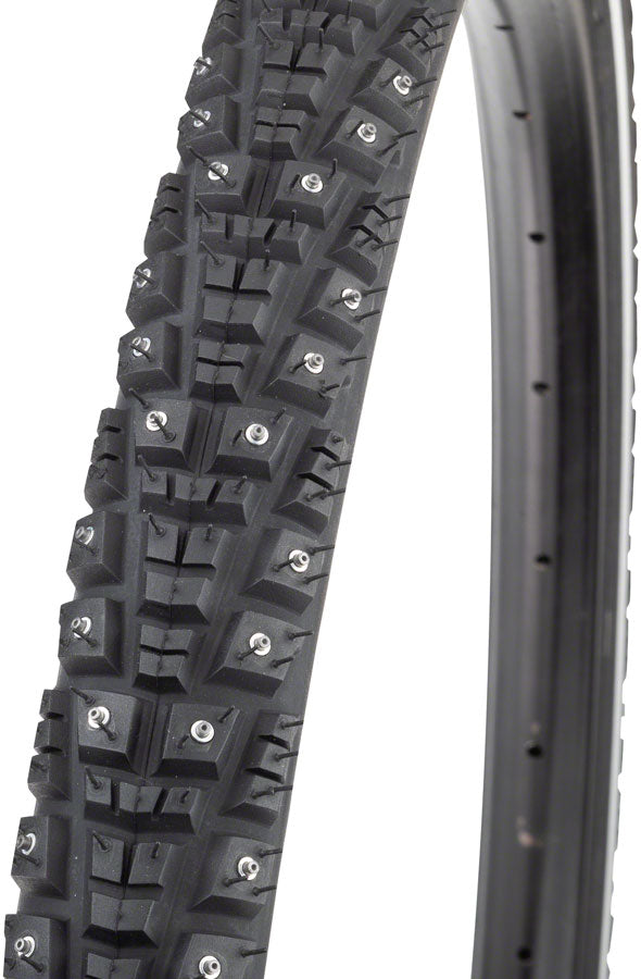 Load image into Gallery viewer, 45NRTH Gravdal Tire 700x38 Tubeless Folding Blk 60tpi 252 Concave Carbide Studs
