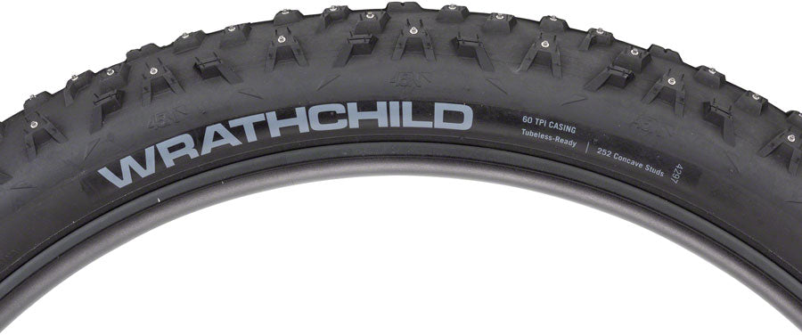 45NRTH Wrathchild Tire 27.5 x 3.0 Tubeless Blk 60tpi 252 Concave Carbide Studs