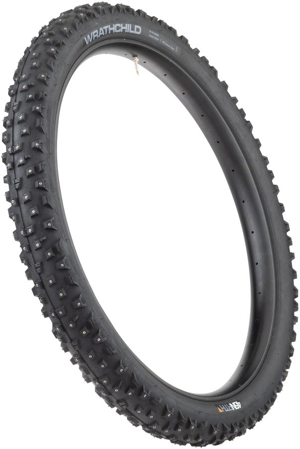 Load image into Gallery viewer, 45NRTH Wrathchild Tire 27.5 x 3.0 Tubeless Blk 60tpi 252 Concave Carbide Studs
