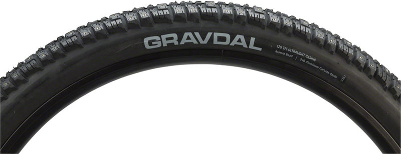 Load image into Gallery viewer, 45NRTH Gravdal Tire 26 x 2 Clincher Steel Black 33tpi 216 Carbide Steel Studs
