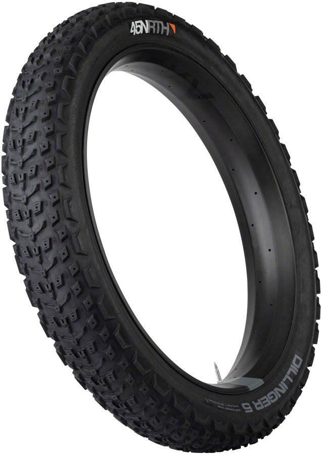 Load image into Gallery viewer, 45NRTH Dillinger 5 Tire 26 x 4.6 Tubeless Folding Black 120tpi Studdable
