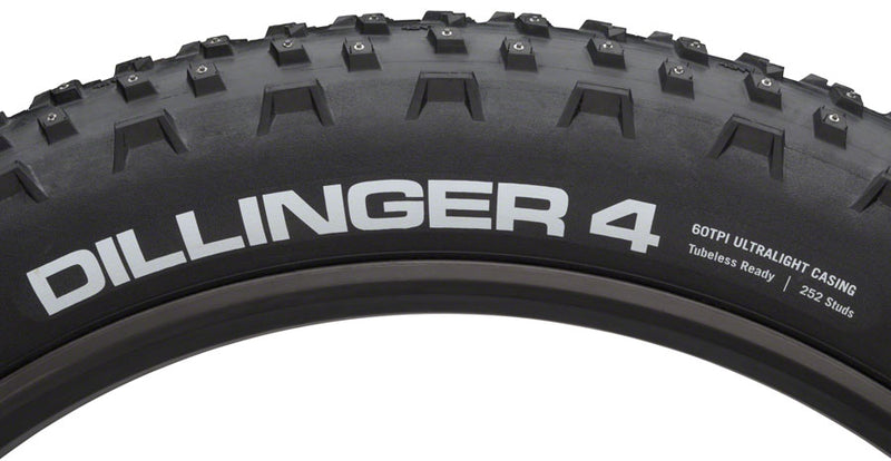 Load image into Gallery viewer, 45NRTH Dillinger 4 Tire 27.5x4 Tubeless Blk 120tpi 252 Concave Carbide alloy

