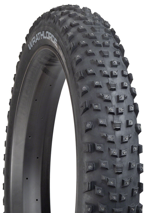 Load image into Gallery viewer, 45NRTH Wrathlorde Tire 26x4.2 Tubeless Folding Blk 120tpi 300 XL Concave Carbide
